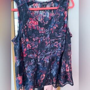 Lucky Brand sleeveless blouse - sheer size 2X
